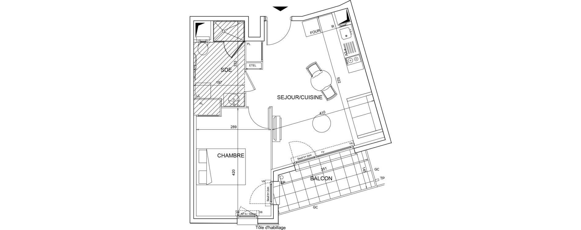Appartement T2 meubl&eacute; de 39,48 m2 &agrave; Bezons Agriculture