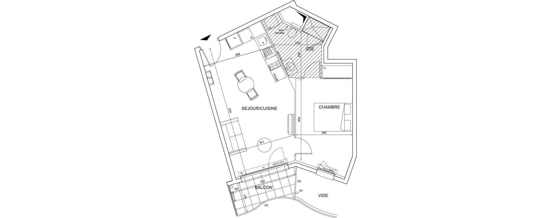 Appartement T2 meubl&eacute; de 44,36 m2 &agrave; Bezons Agriculture