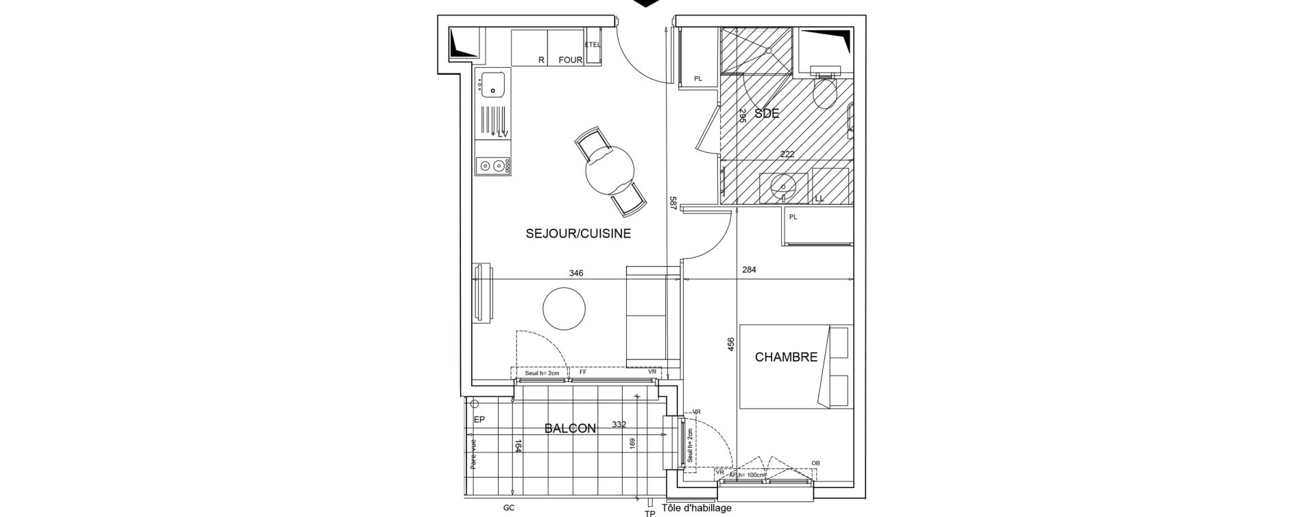 Appartement T2 meubl&eacute; de 40,14 m2 &agrave; Bezons Agriculture