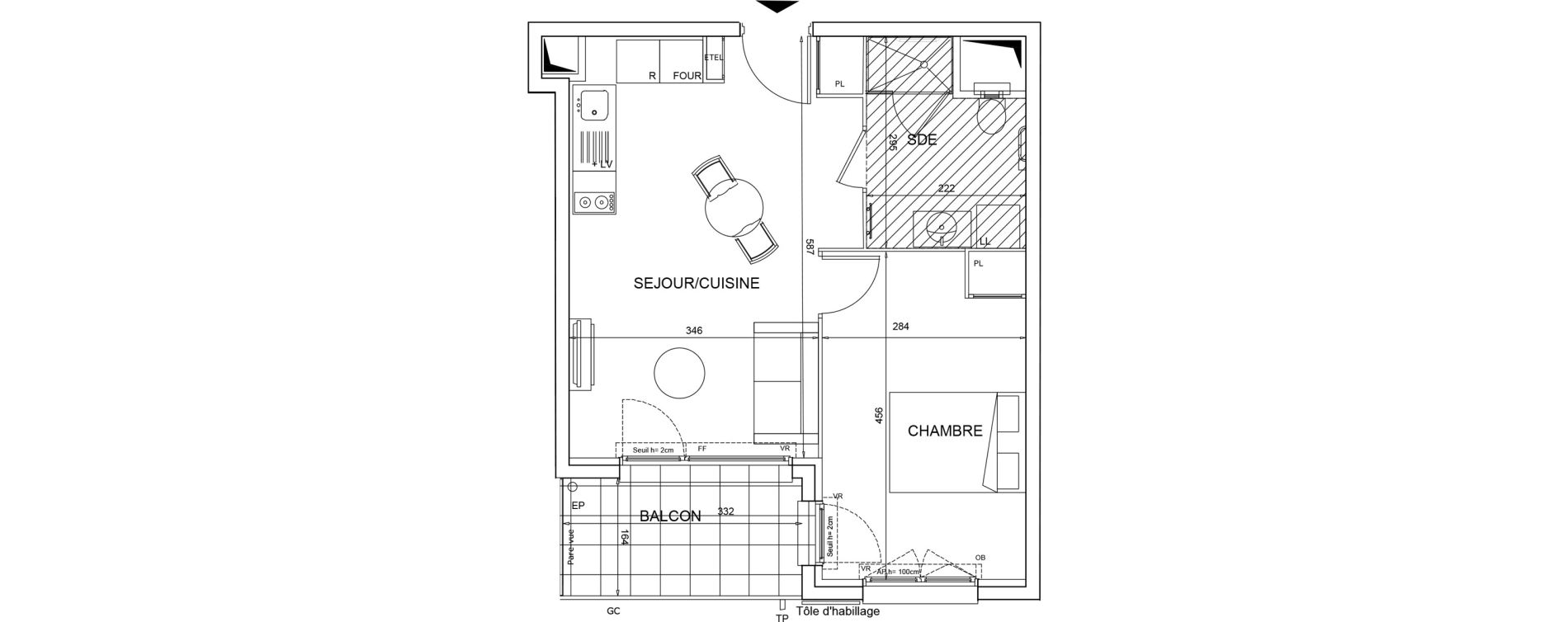 Appartement T2 meubl&eacute; de 40,14 m2 &agrave; Bezons Agriculture