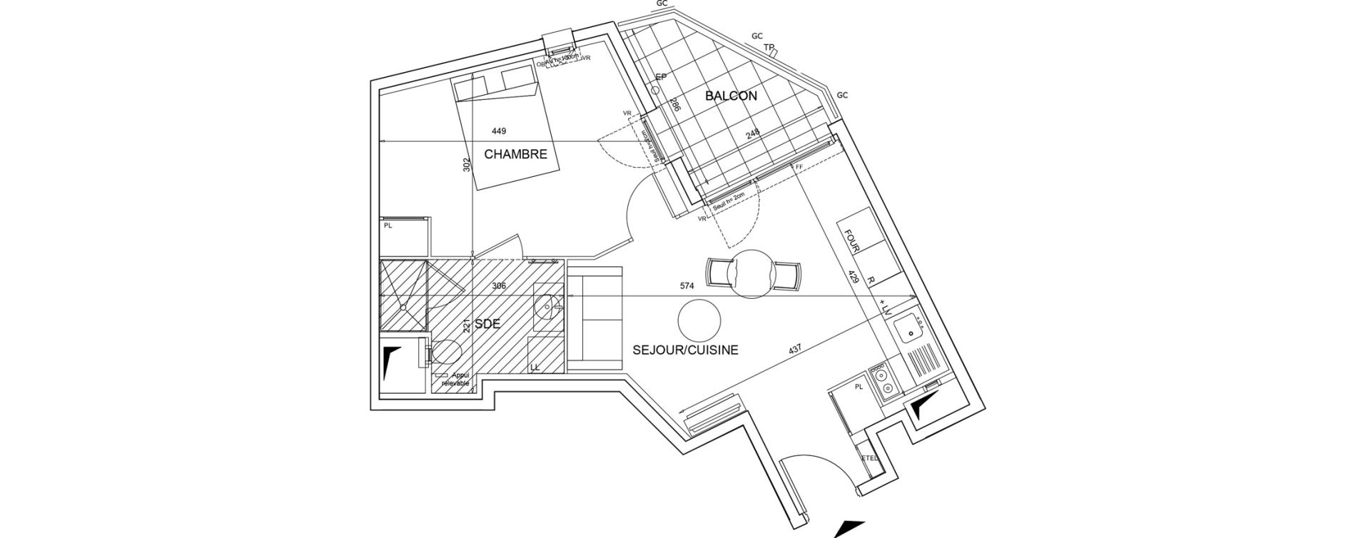 Appartement T2 meubl&eacute; de 40,34 m2 &agrave; Bezons Agriculture