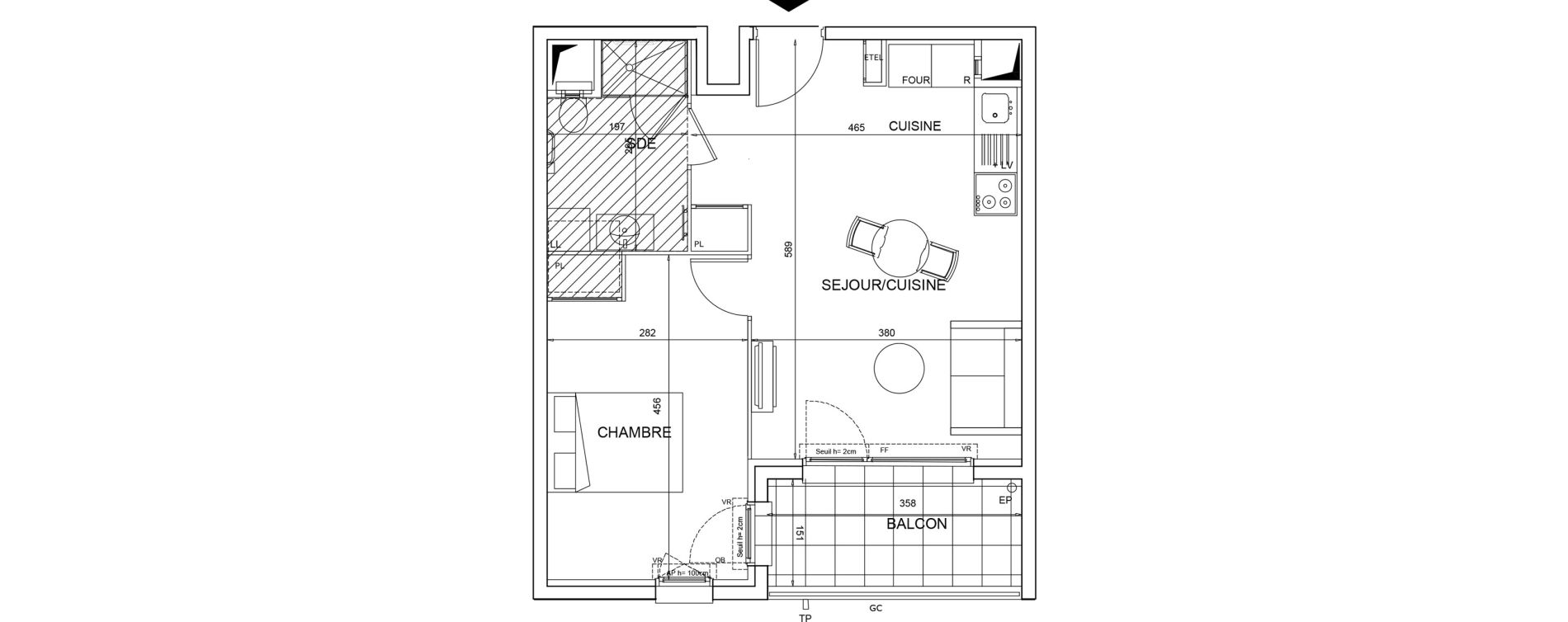 Appartement T2 meubl&eacute; de 41,27 m2 &agrave; Bezons Agriculture