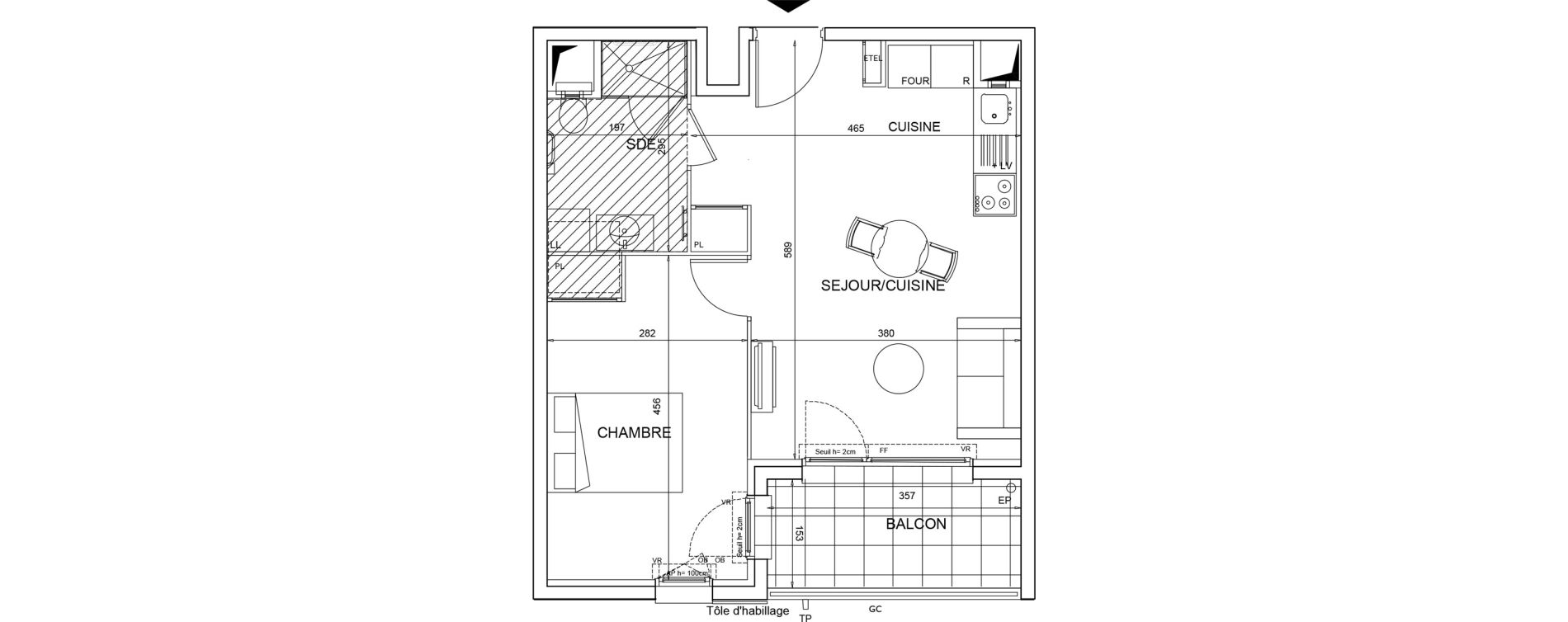 Appartement T2 meubl&eacute; de 41,27 m2 &agrave; Bezons Agriculture