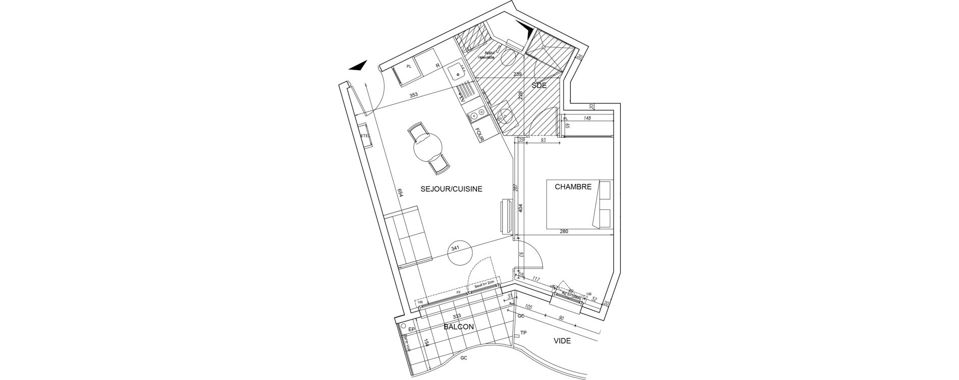 Appartement T2 meubl&eacute; de 44,36 m2 &agrave; Bezons Agriculture