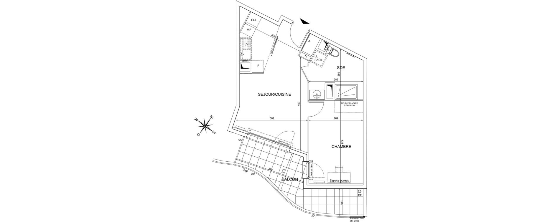 Appartement T2 de 42,36 m2 &agrave; Bezons Agriculture