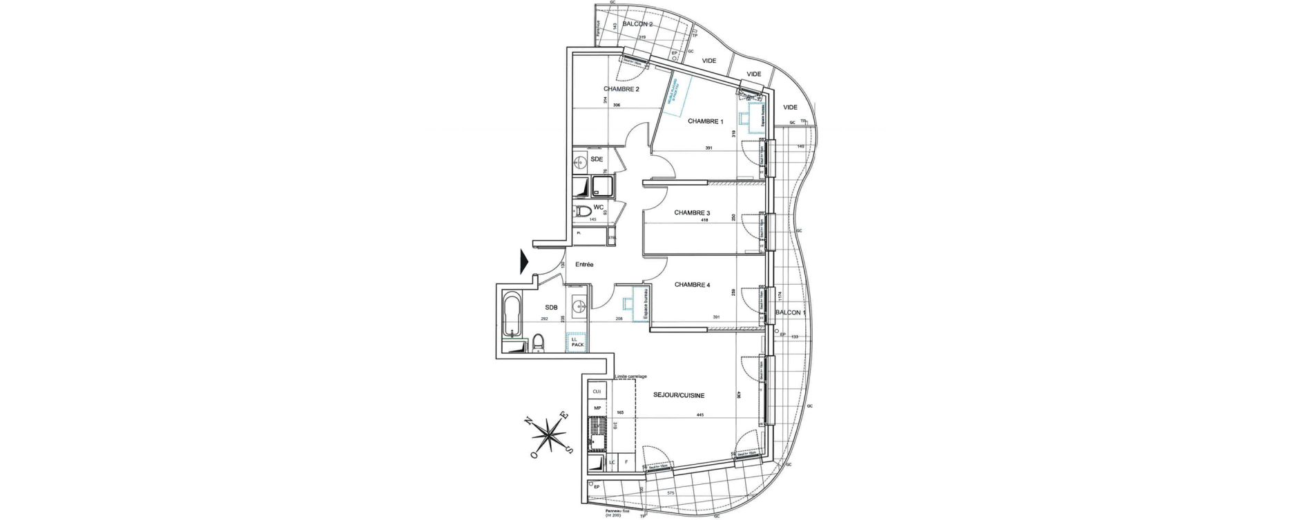 Appartement T5 de 91,03 m2 &agrave; Bezons Agriculture