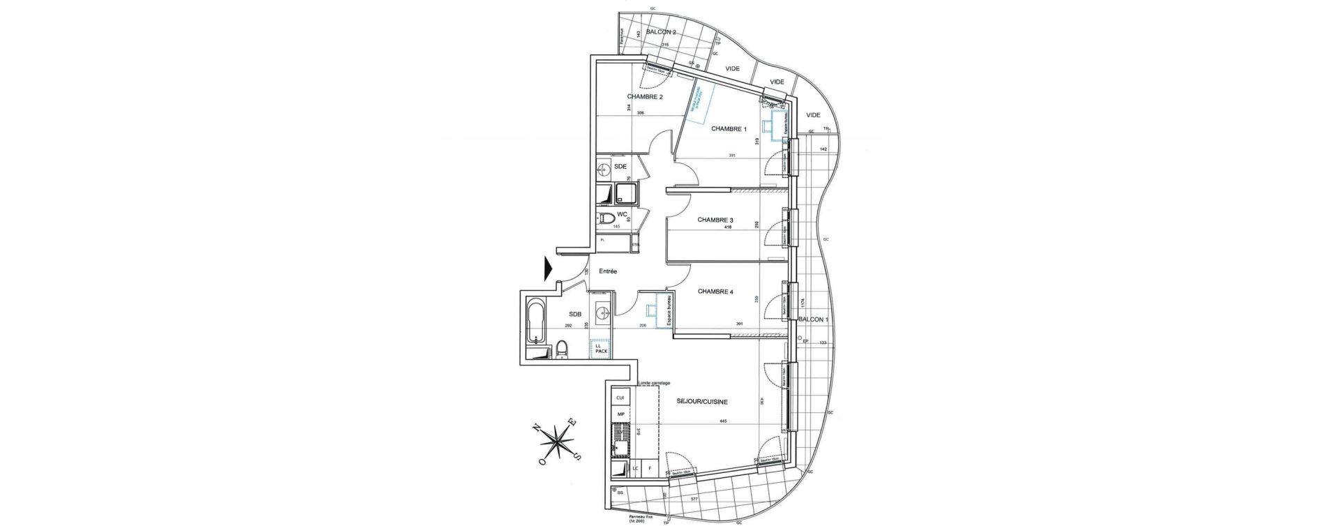 Appartement T5 de 91,03 m2 &agrave; Bezons Agriculture