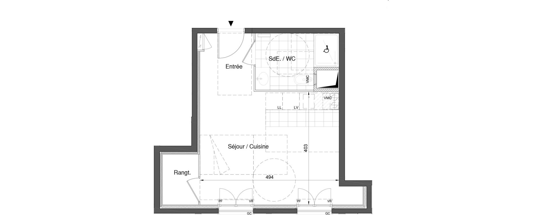 Appartement T1 de 31,92 m2 &agrave; Bezons Nouveau bezons