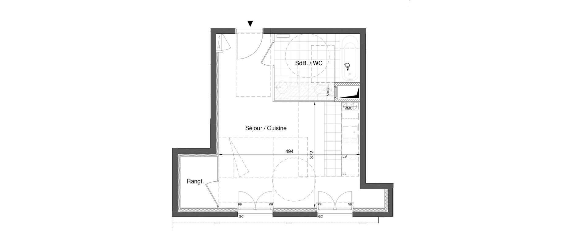 Appartement T1 de 32,07 m2 &agrave; Bezons Nouveau bezons