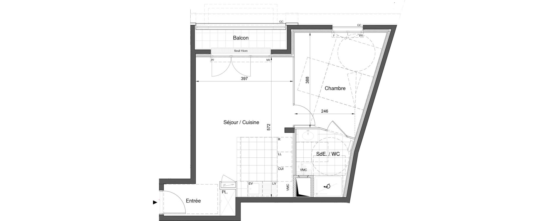 Appartement T2 de 43,07 m2 &agrave; Bezons Nouveau bezons