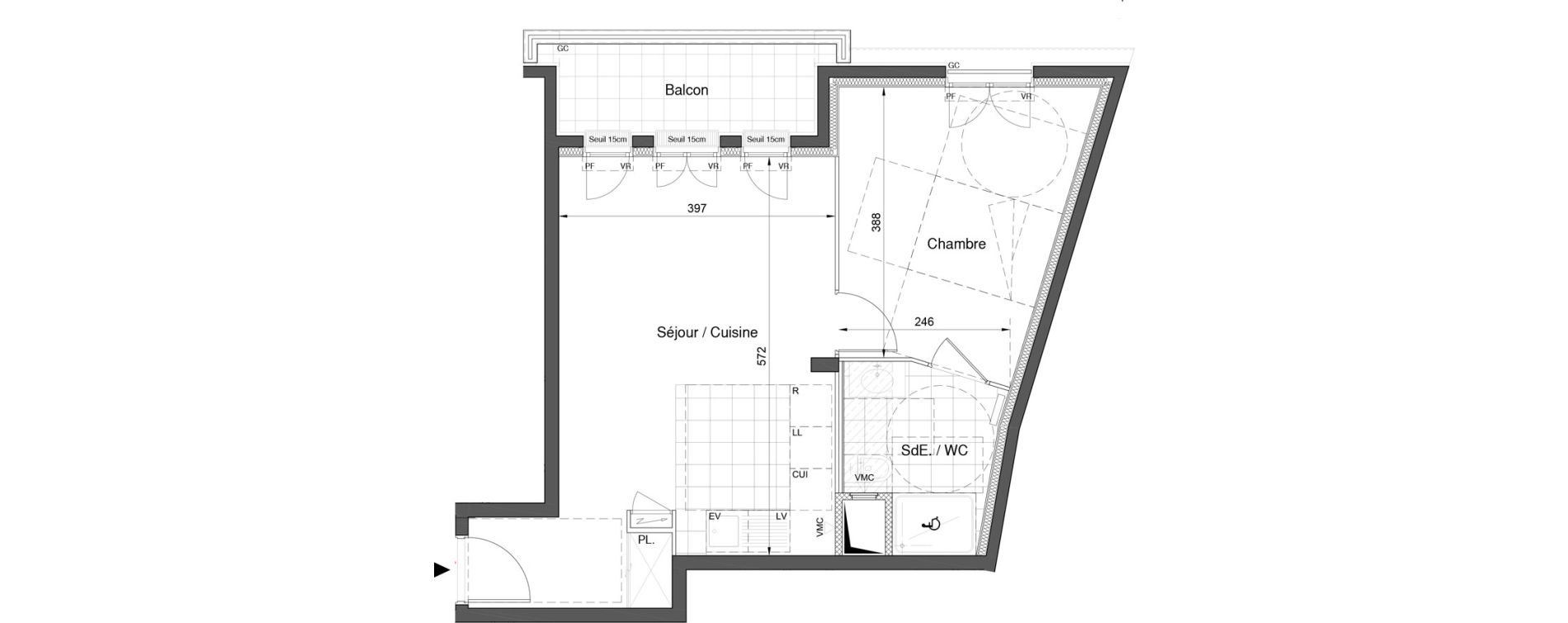 Appartement T2 de 43,07 m2 &agrave; Bezons Nouveau bezons