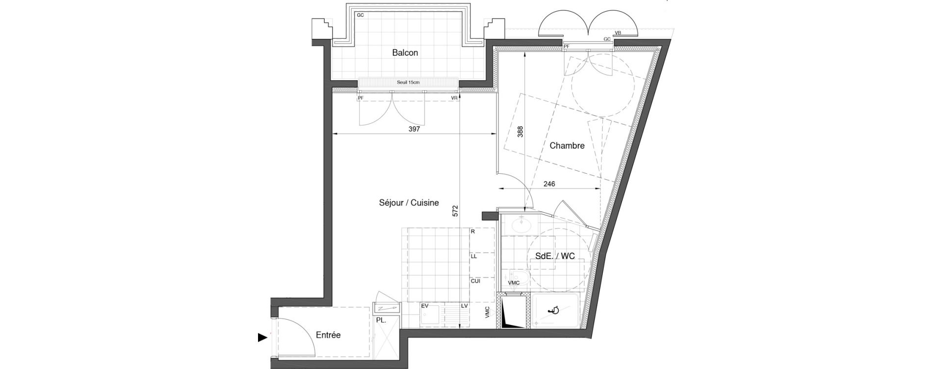 Appartement T2 de 43,07 m2 &agrave; Bezons Nouveau bezons