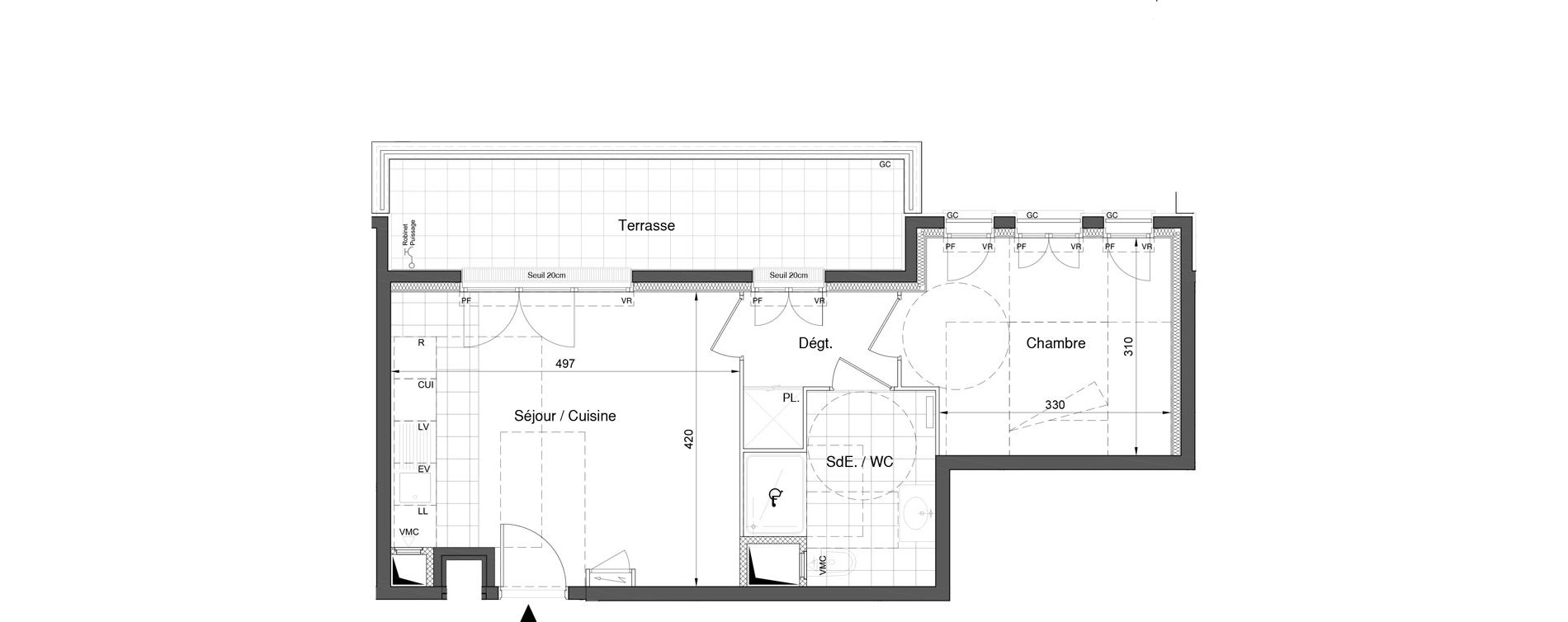 Appartement T2 de 40,87 m2 &agrave; Bezons Nouveau bezons