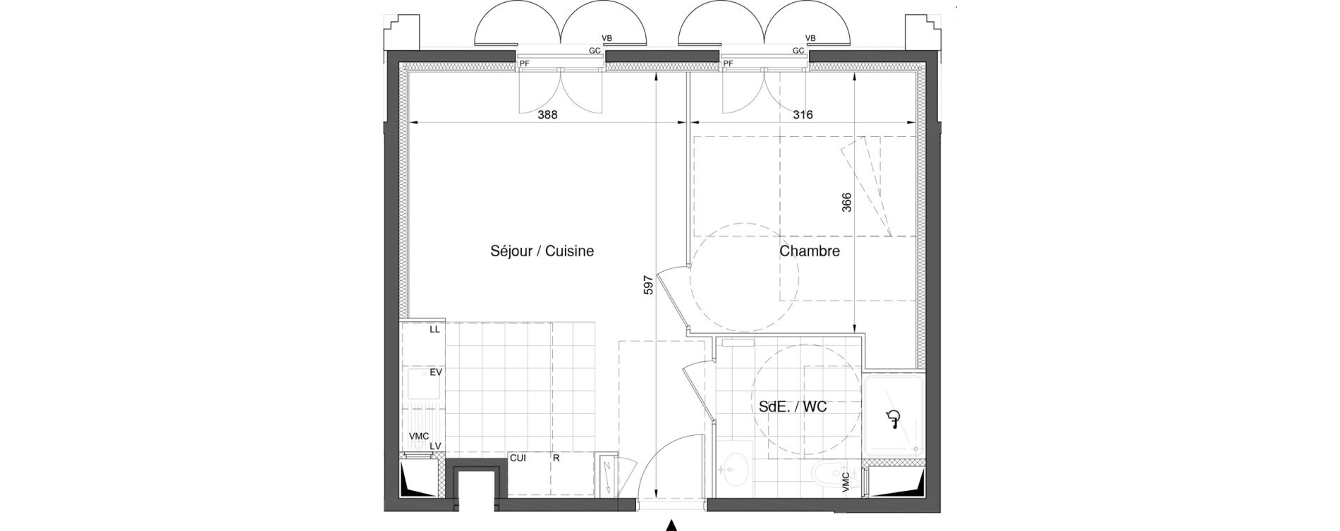 Appartement T2 de 40,74 m2 &agrave; Bezons Nouveau bezons