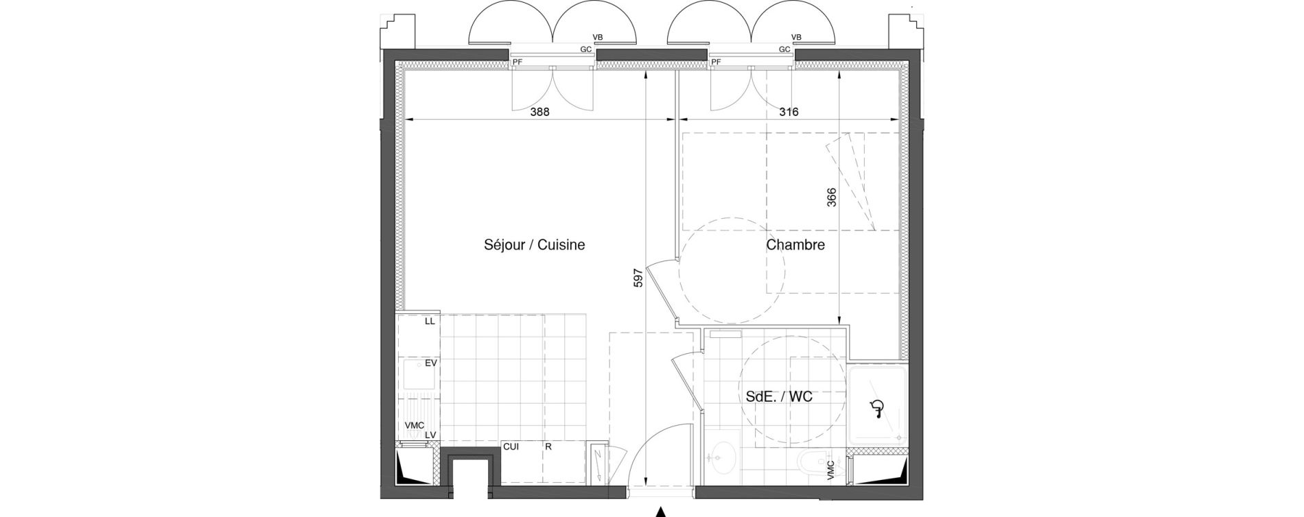 Appartement T2 de 40,74 m2 &agrave; Bezons Nouveau bezons