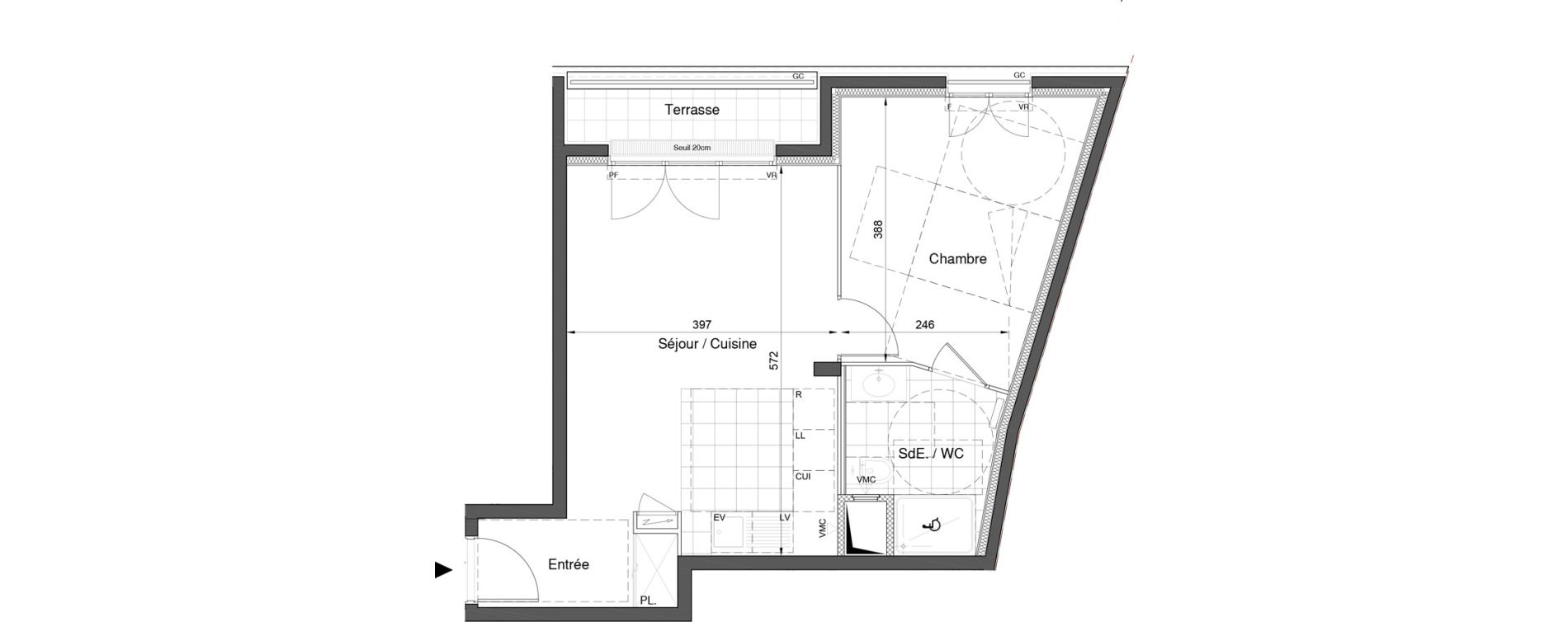 Appartement T2 de 43,07 m2 &agrave; Bezons Nouveau bezons