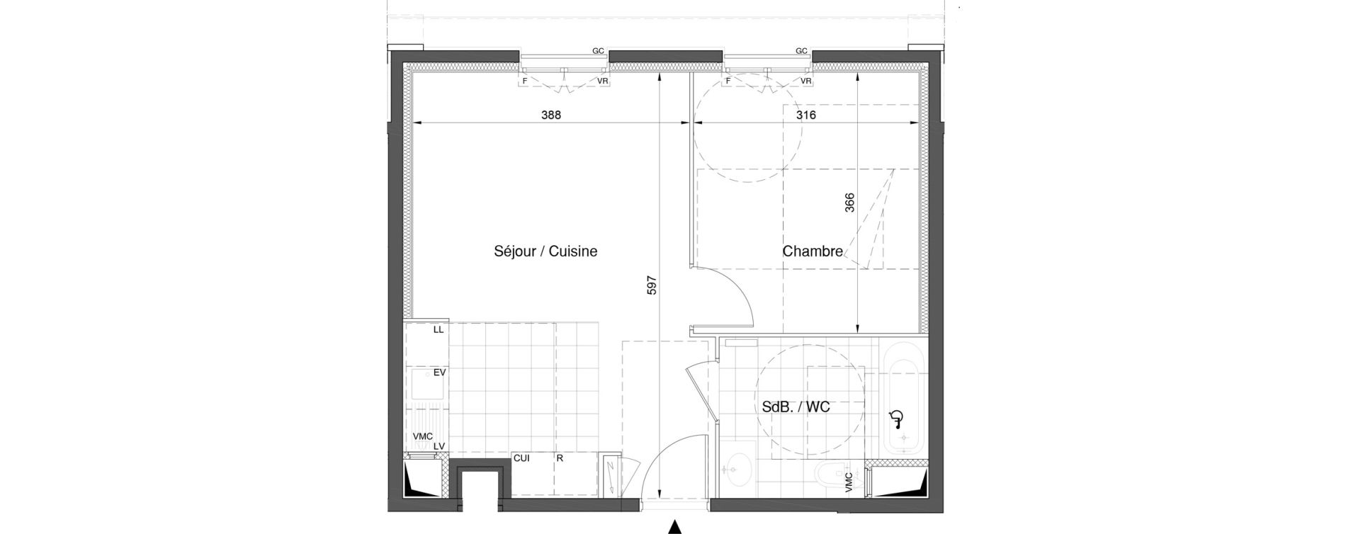 Appartement T2 de 40,84 m2 &agrave; Bezons Nouveau bezons