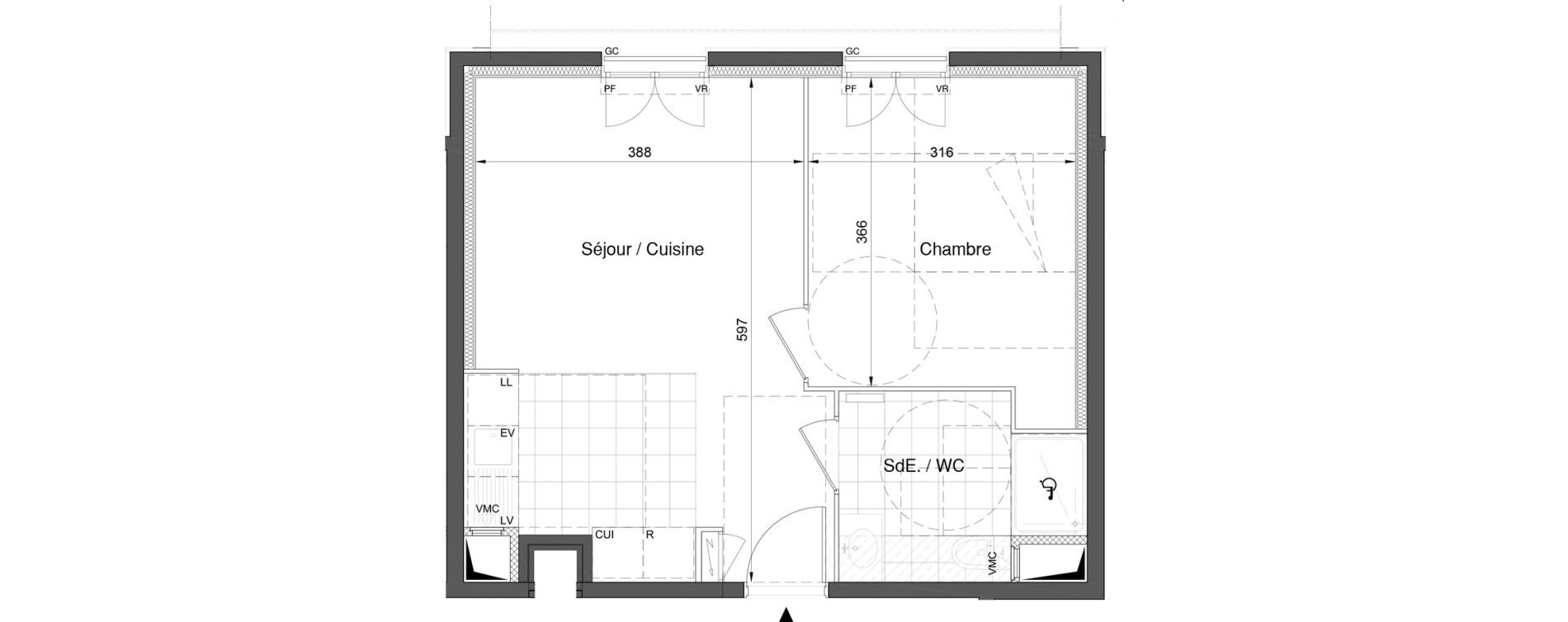 Appartement T2 de 40,74 m2 &agrave; Bezons Nouveau bezons