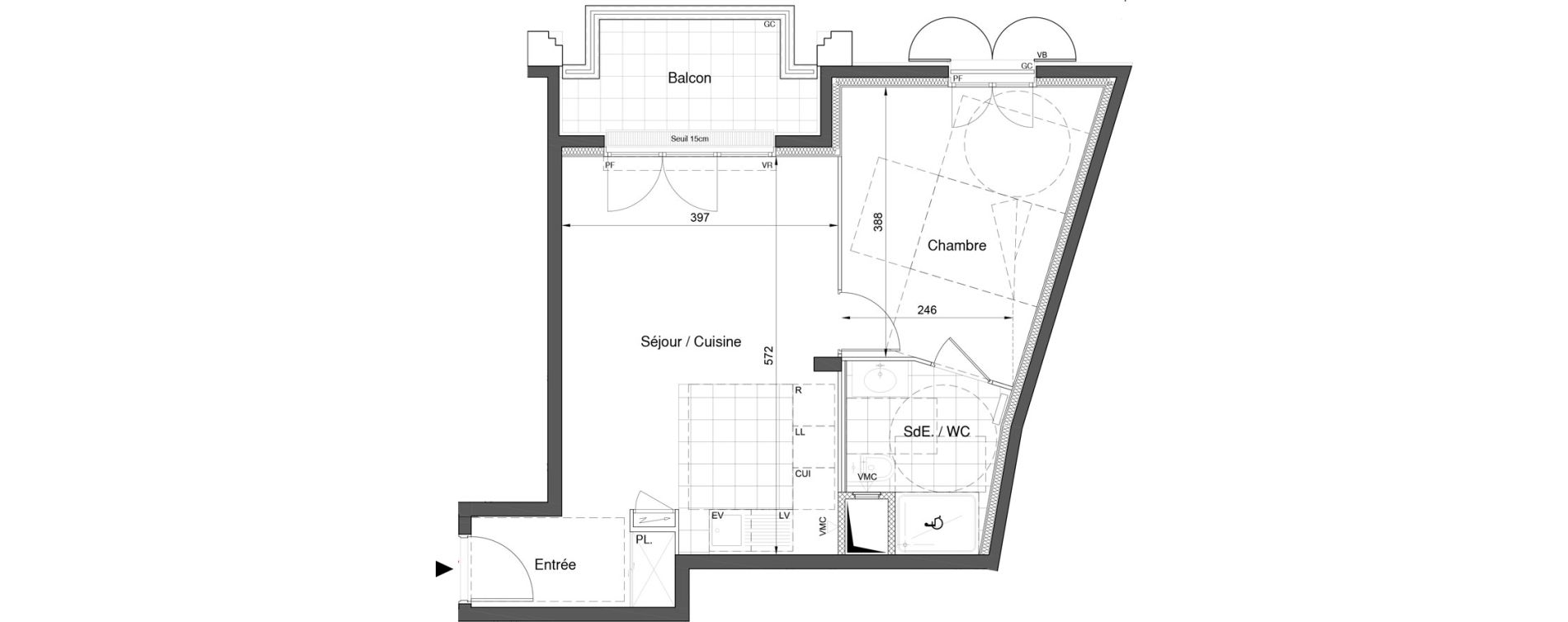 Appartement T2 de 43,07 m2 &agrave; Bezons Nouveau bezons