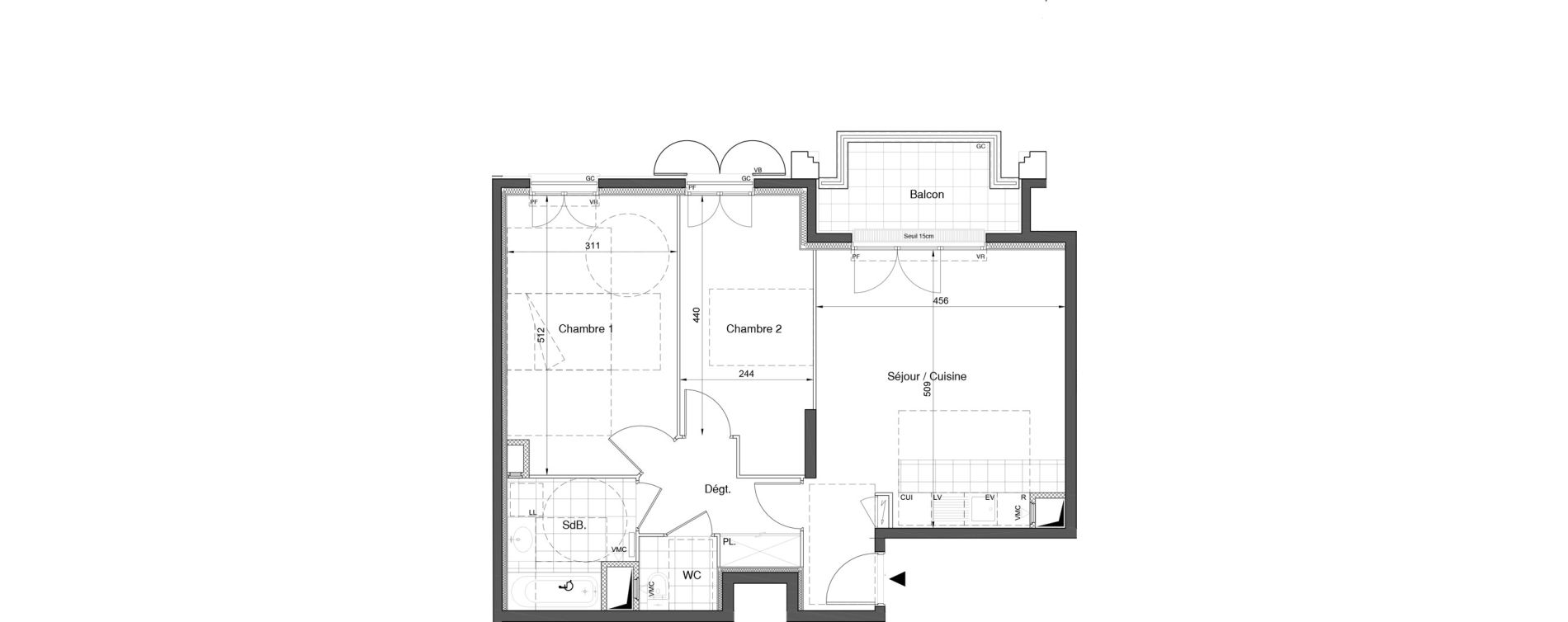 Appartement T3 de 63,53 m2 &agrave; Bezons Nouveau bezons