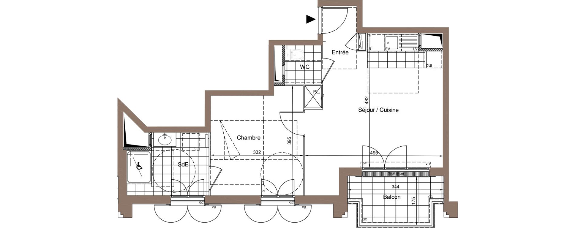 Appartement T2 de 44,45 m2 &agrave; Bezons Nouveau bezons