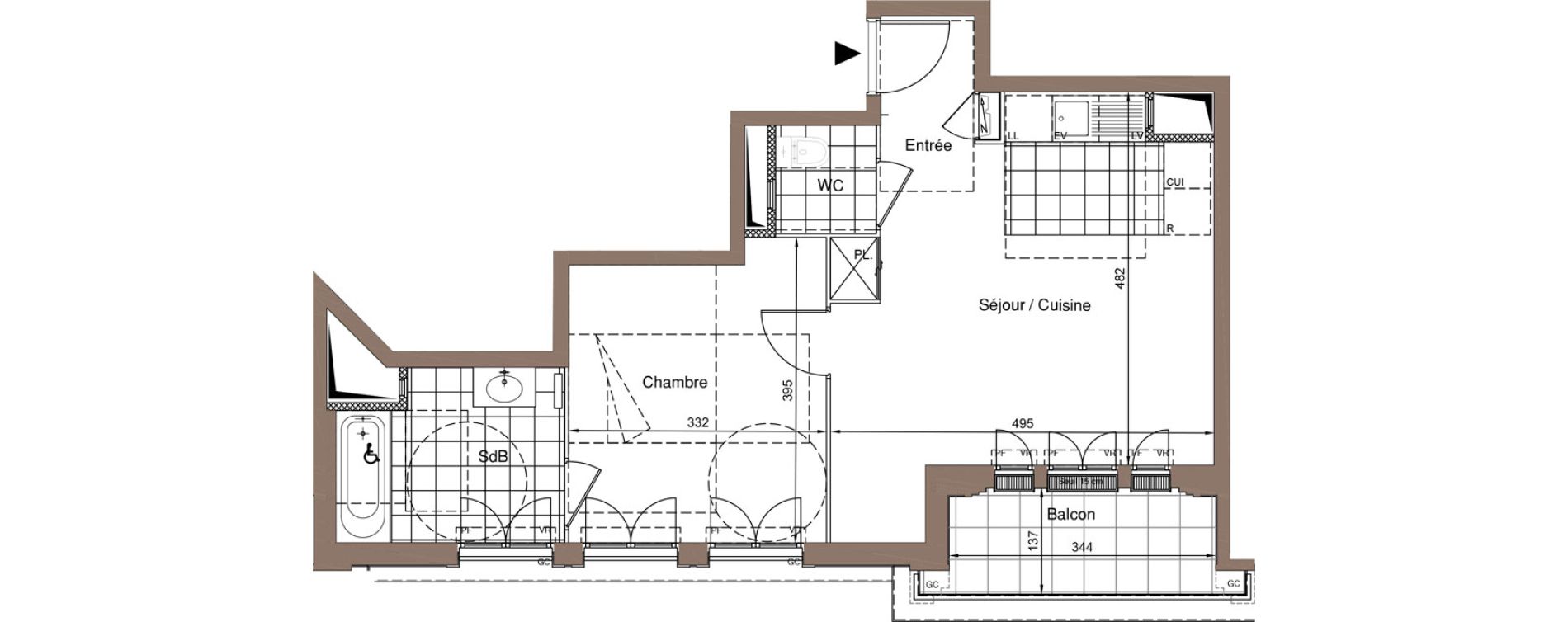 Appartement T2 de 44,52 m2 &agrave; Bezons Nouveau bezons