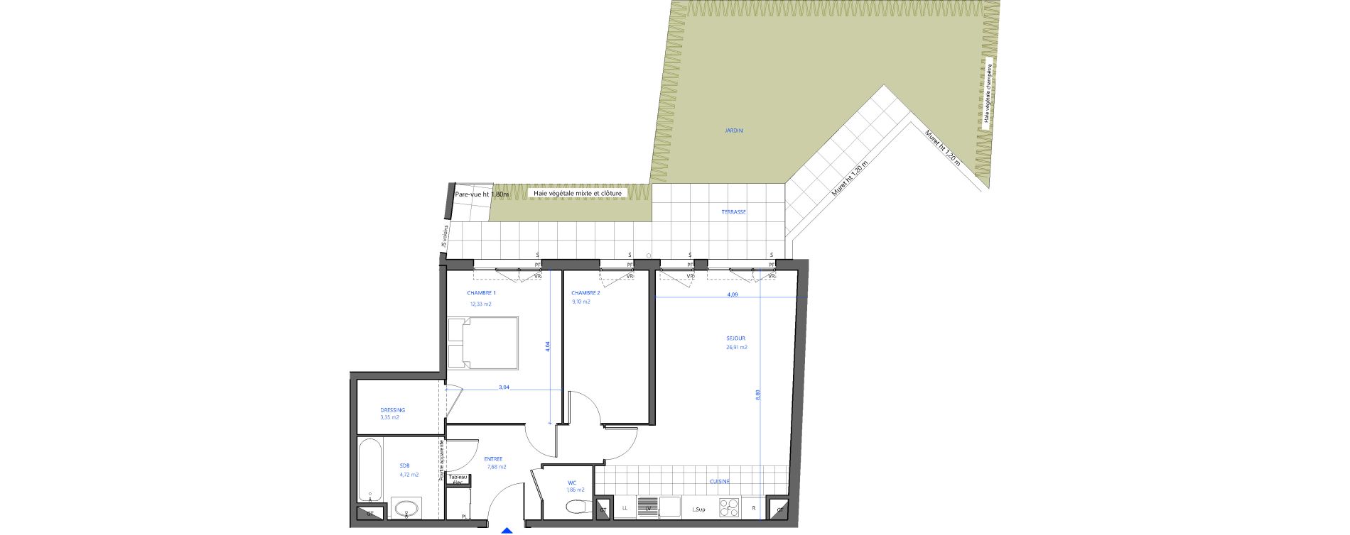 Appartement T3 de 65,95 m2 &agrave; Bezons Val-chenes