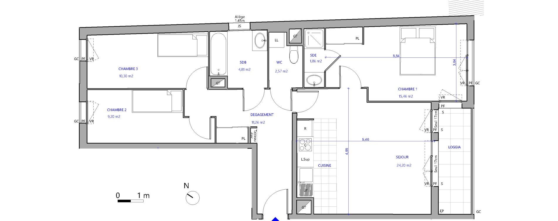 Appartement T4 de 79,66 m2 &agrave; Bezons Val-chenes