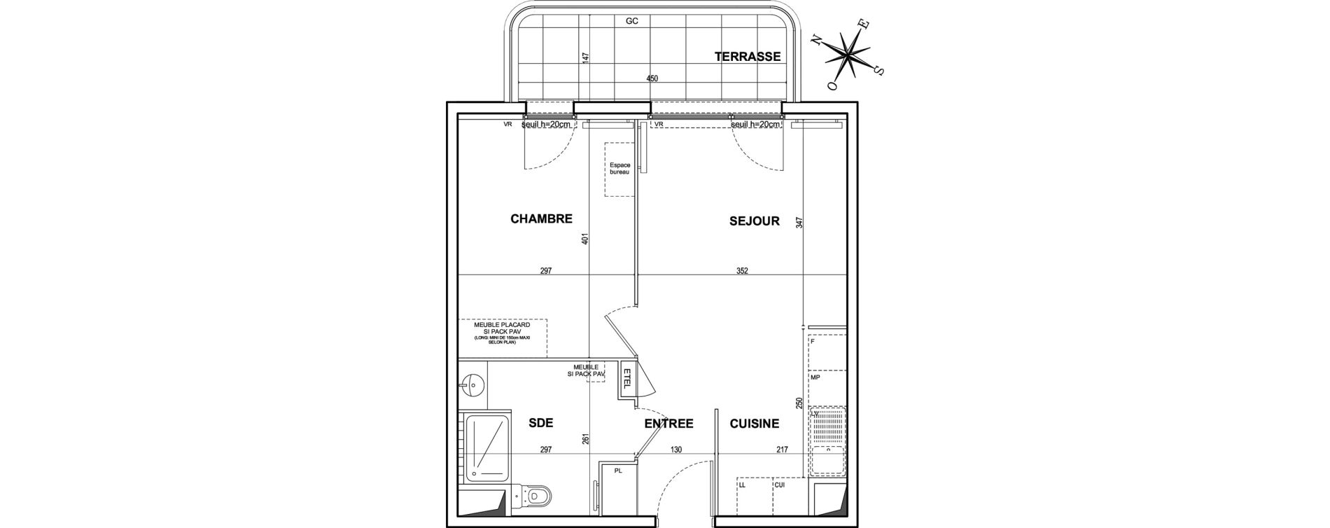 Appartement T2 de 41,87 m2 &agrave; Bezons Agriculture