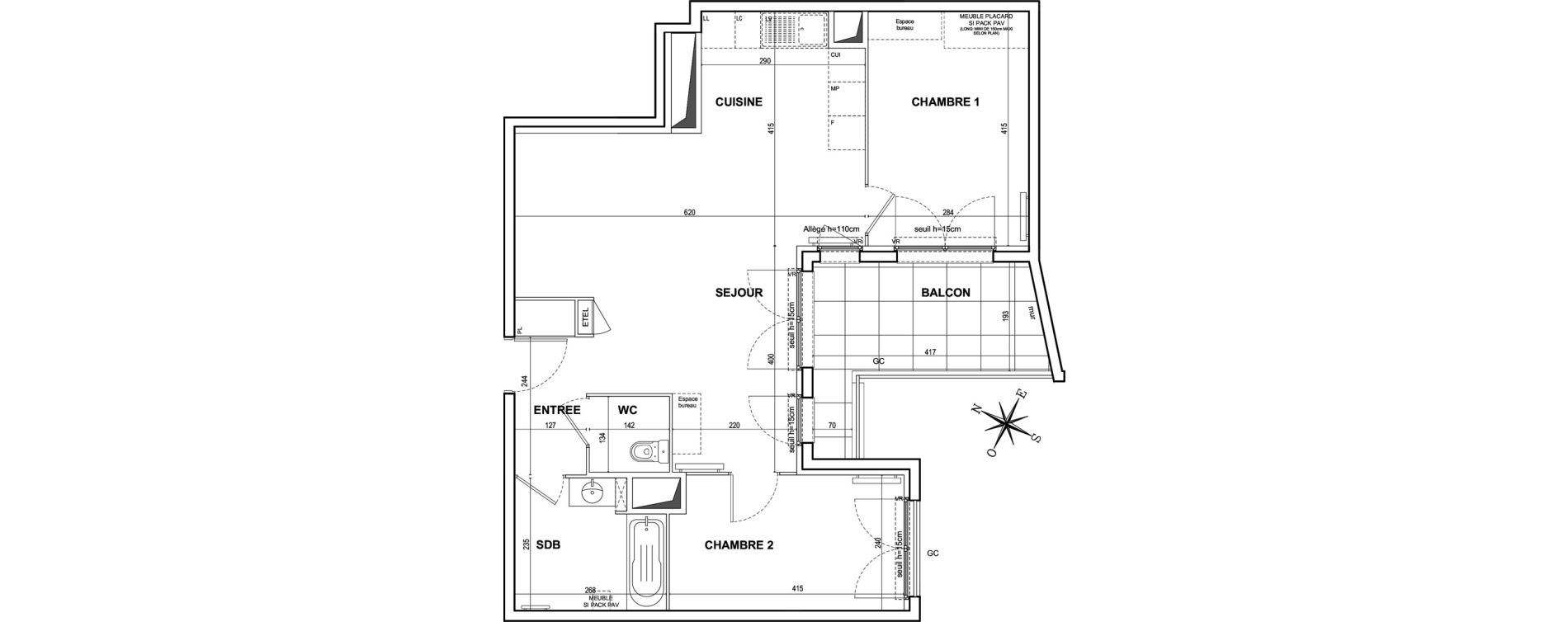 Appartement T3 de 65,07 m2 &agrave; Bezons Agriculture