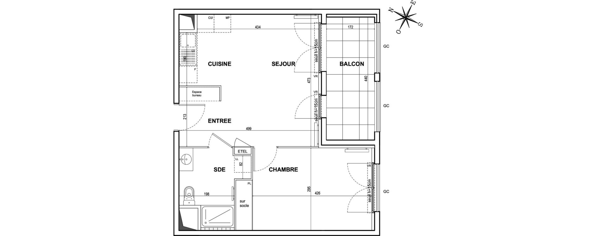 Appartement T2 de 42,32 m2 &agrave; Bezons Agriculture