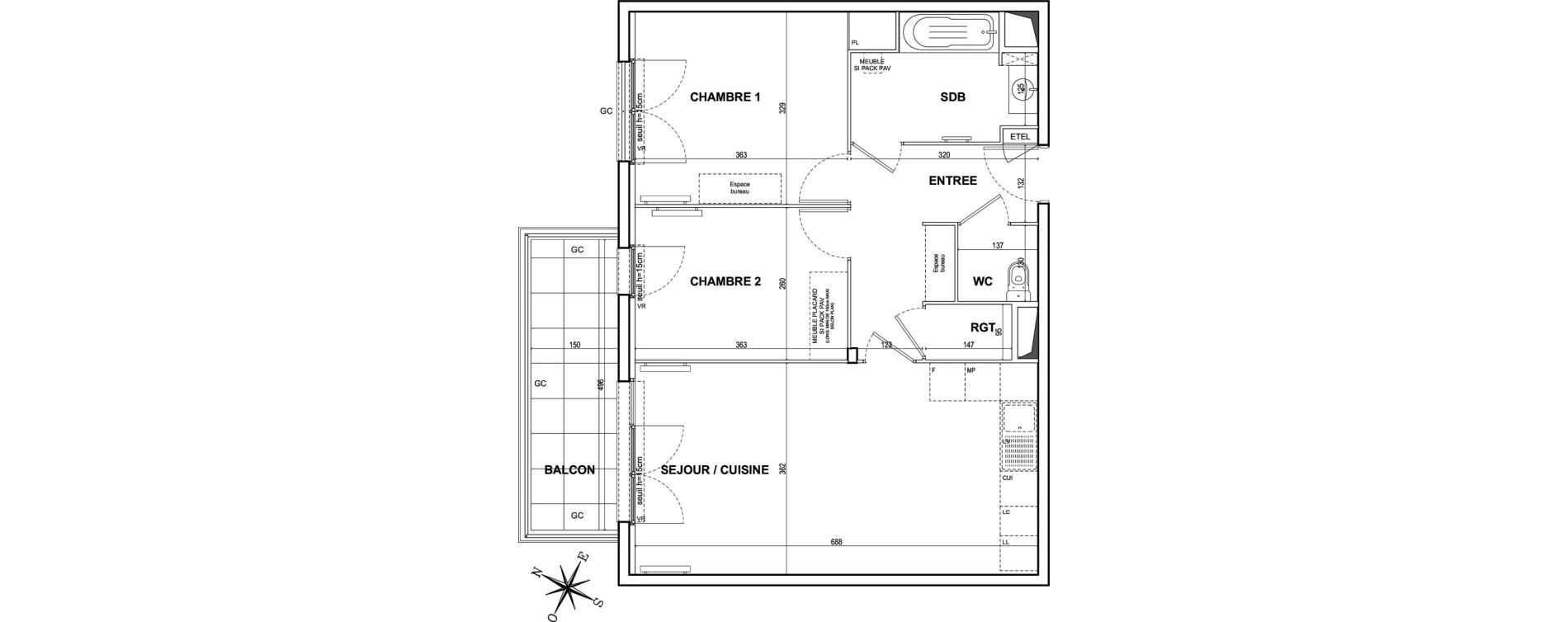 Appartement T3 de 63,75 m2 &agrave; Bezons Agriculture