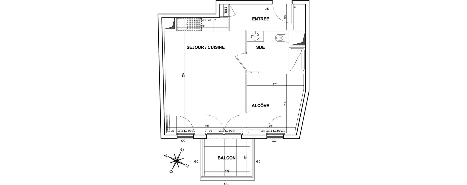 Appartement T1 bis de 38,24 m2 &agrave; Bezons Agriculture