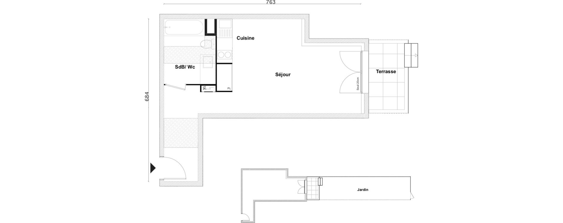Appartement T1 bis de 33,35 m2 &agrave; Bezons Bezons centre
