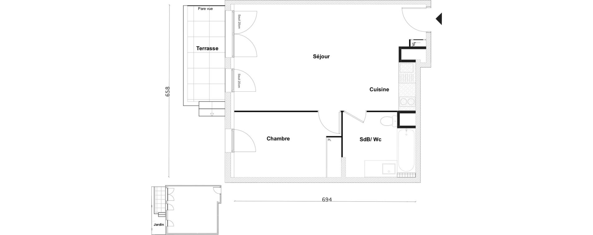 Appartement T2 de 45,05 m2 &agrave; Bezons Bezons centre