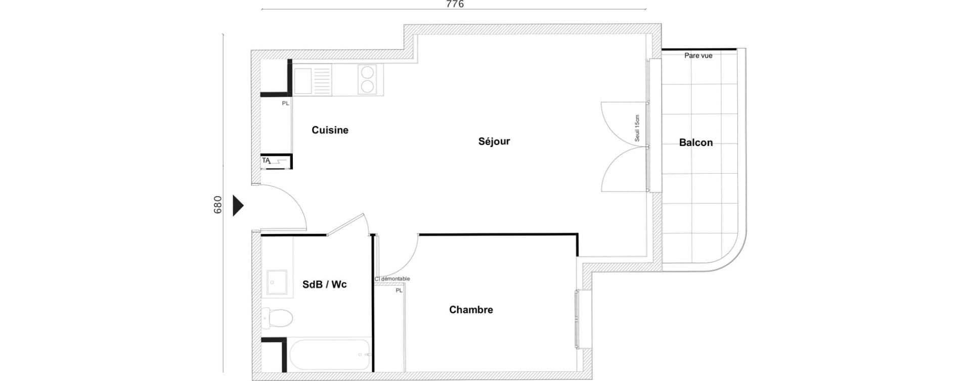 Appartement T2 de 46,15 m2 &agrave; Bezons Bezons centre