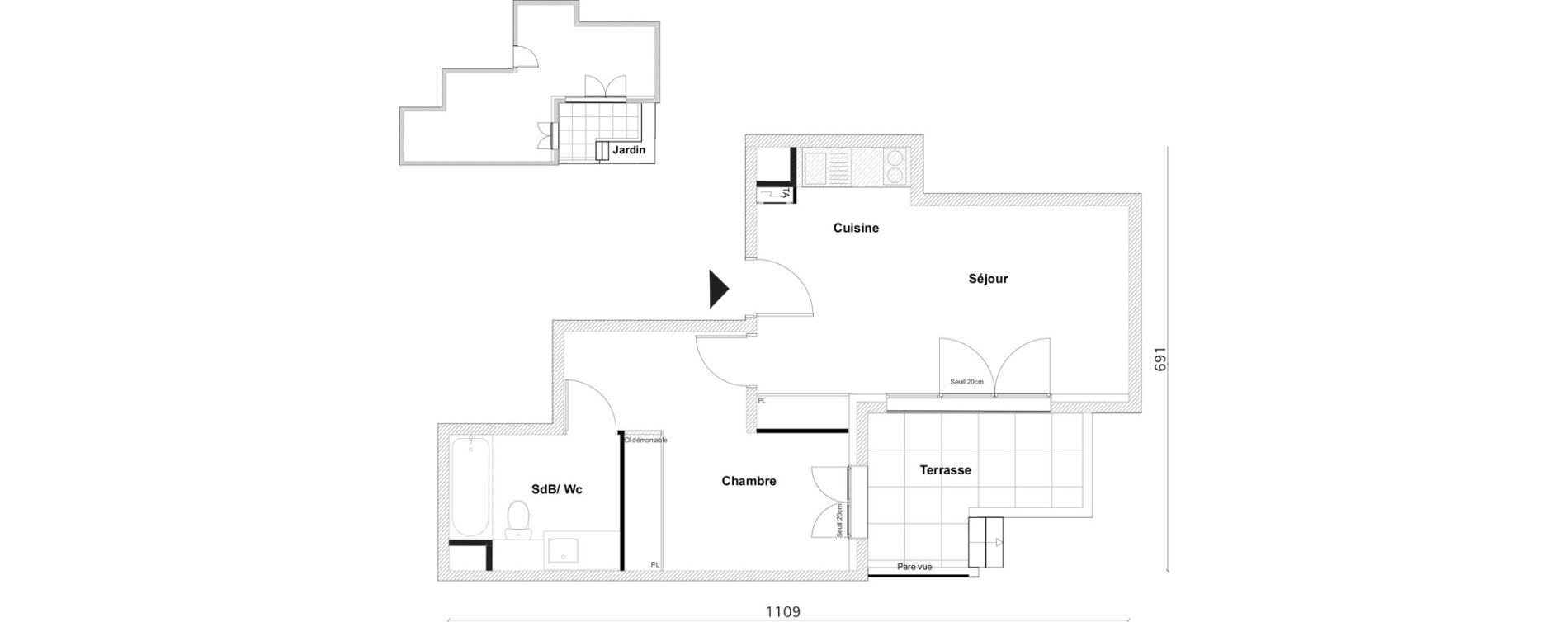 Appartement T2 de 40,50 m2 &agrave; Bezons Bezons centre