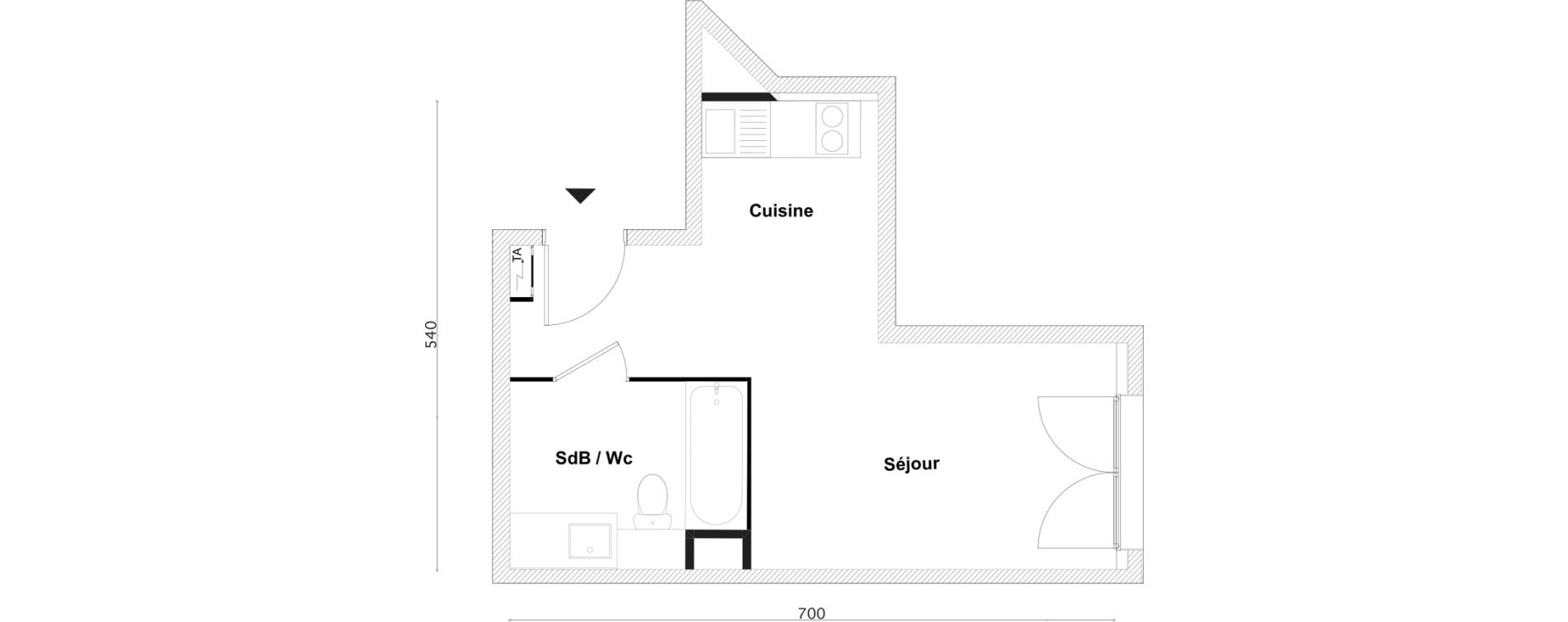 Appartement T1 de 25,80 m2 &agrave; Bezons Bezons centre