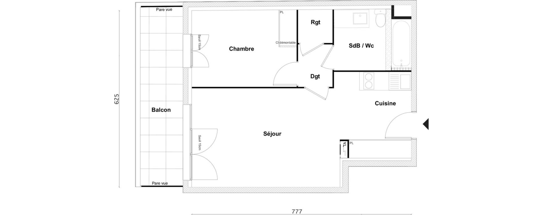 Appartement T2 de 45,05 m2 &agrave; Bezons Bezons centre