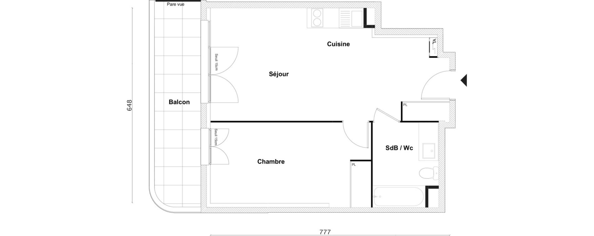 Appartement T2 de 45,00 m2 &agrave; Bezons Bezons centre