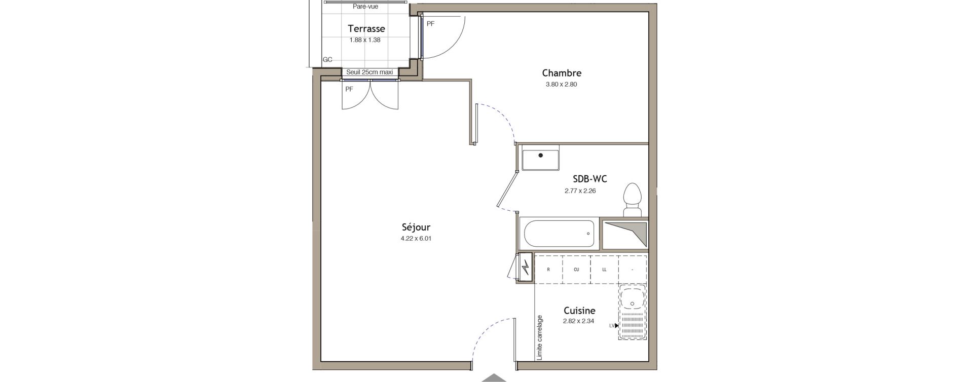 Appartement T2 de 47,99 m2 &agrave; Bezons Bezons centre
