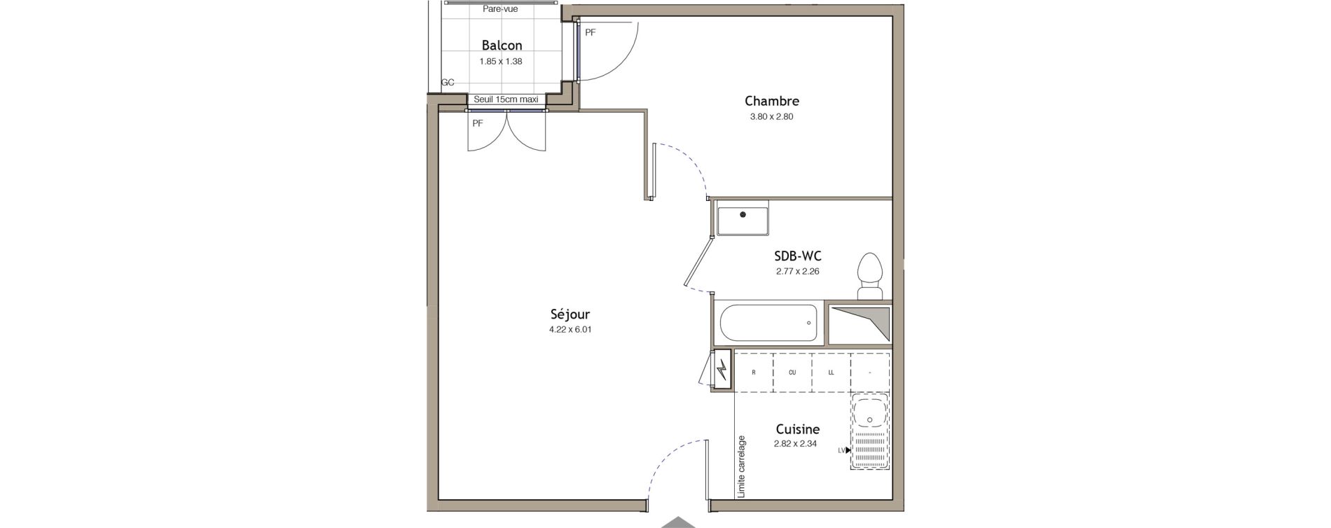 Appartement T2 de 47,99 m2 &agrave; Bezons Bezons centre