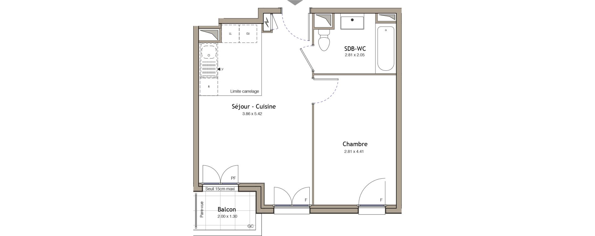 Appartement T2 de 39,48 m2 &agrave; Bezons Bezons centre
