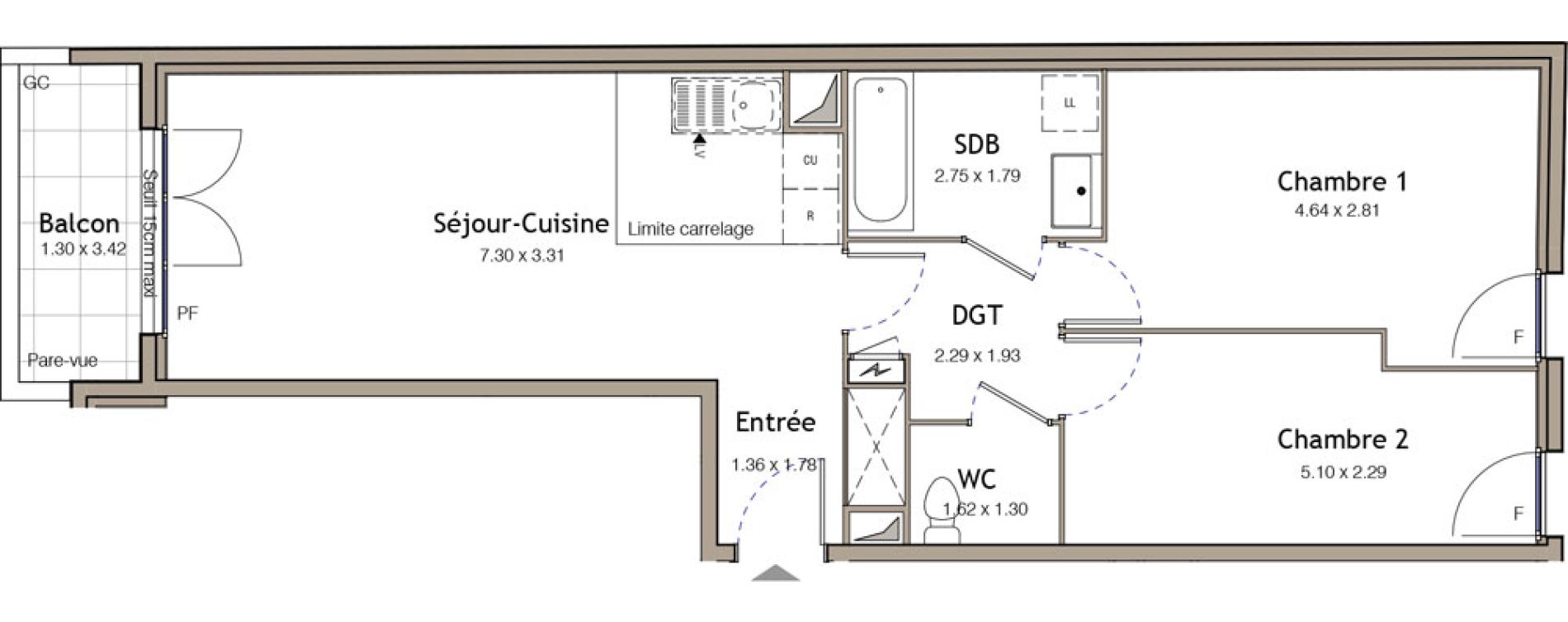 Appartement T3 de 63,21 m2 &agrave; Bezons Bezons centre