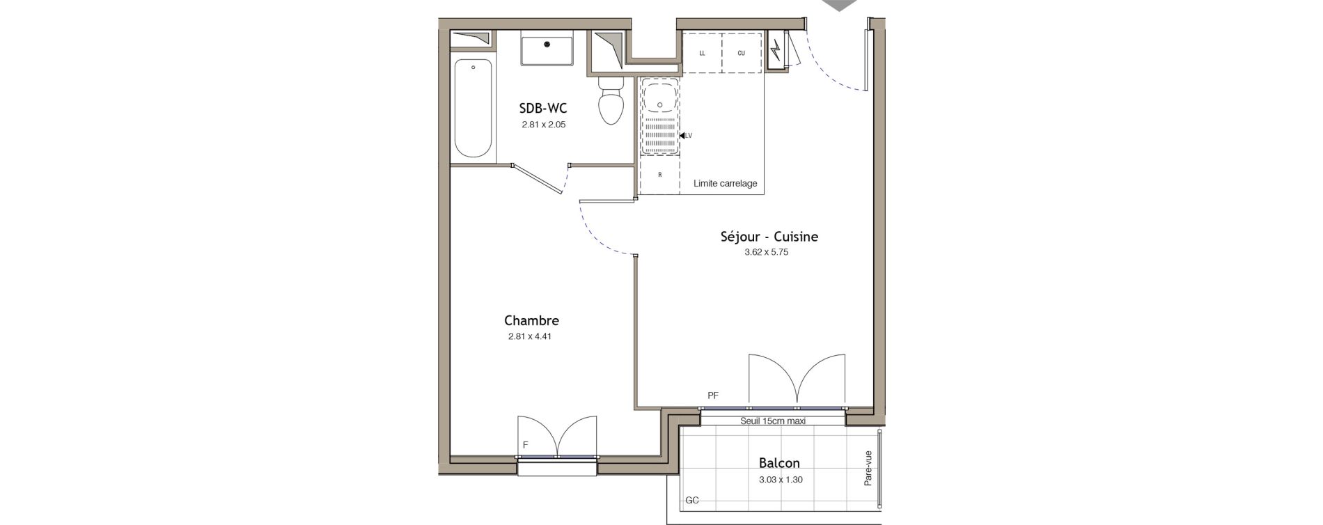 Appartement T2 de 37,78 m2 &agrave; Bezons Bezons centre