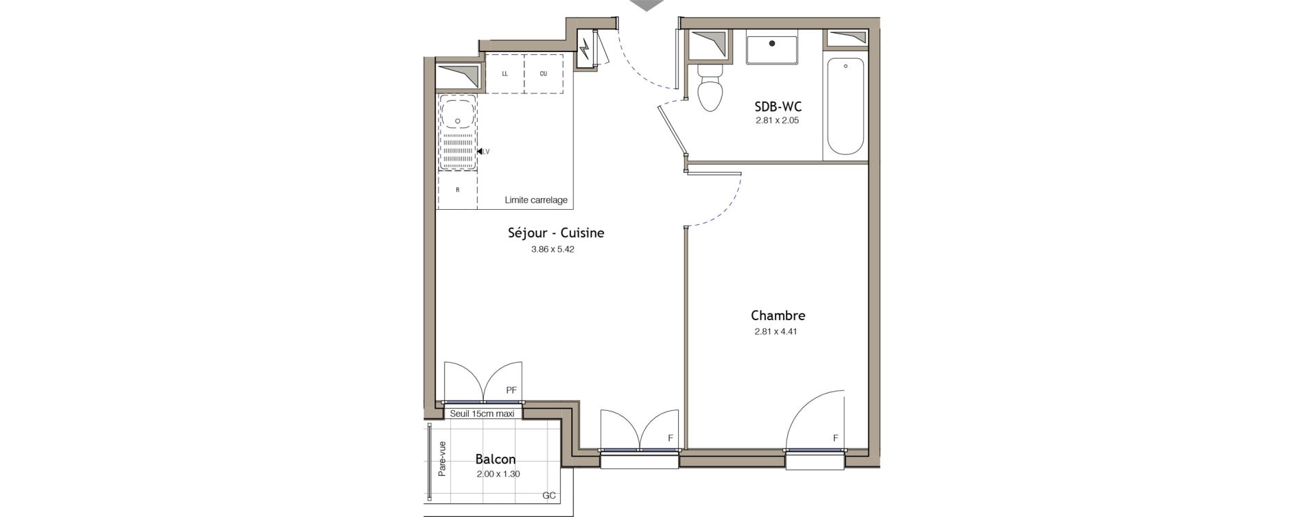 Appartement T2 de 39,48 m2 &agrave; Bezons Bezons centre
