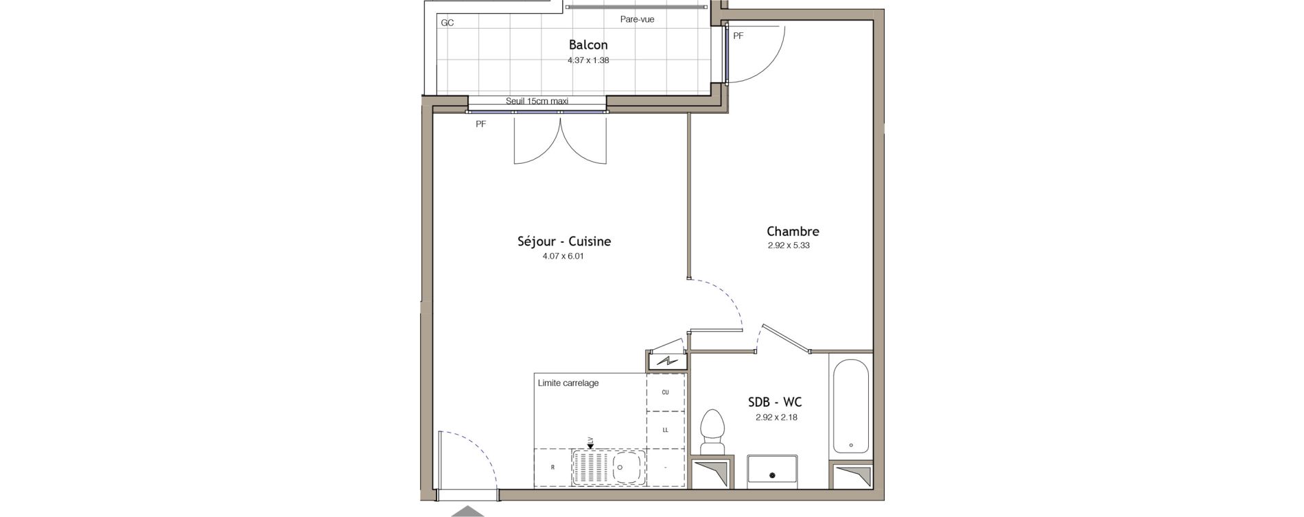 Appartement T2 de 44,38 m2 &agrave; Bezons Bezons centre