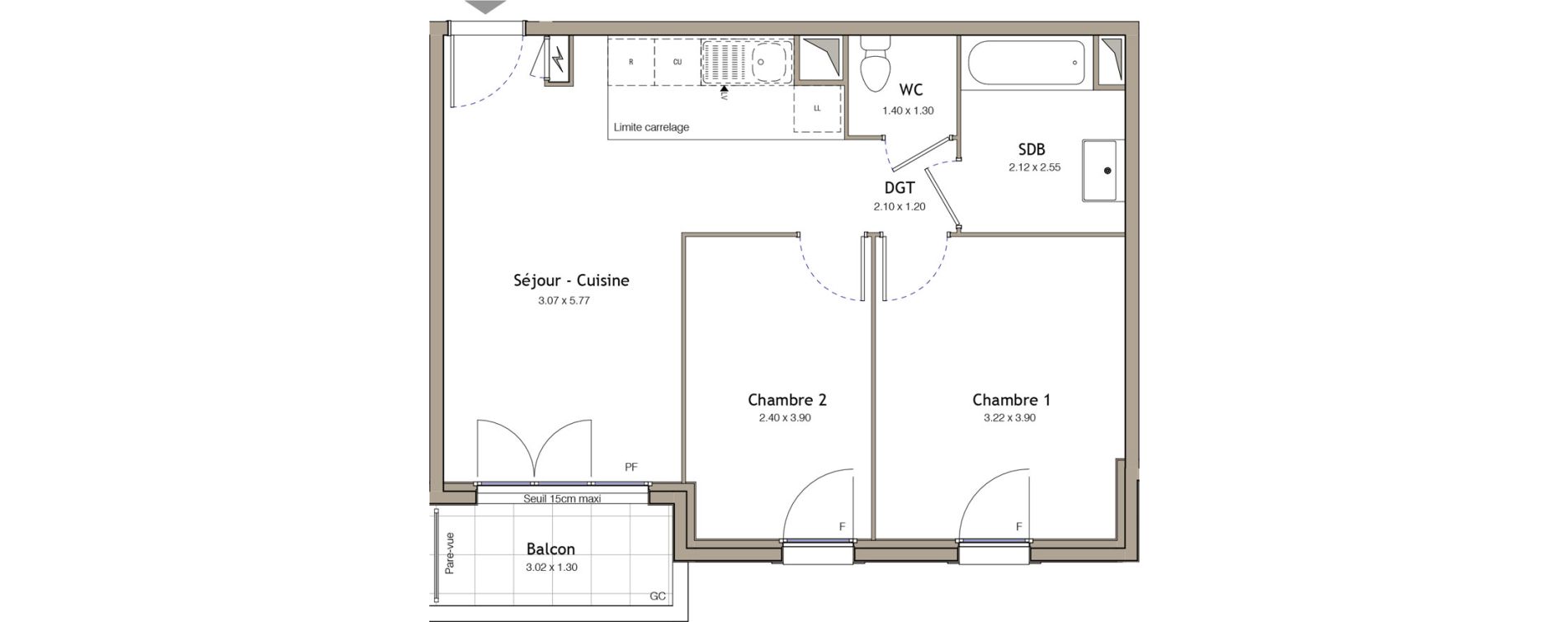 Appartement T3 de 52,83 m2 &agrave; Bezons Bezons centre