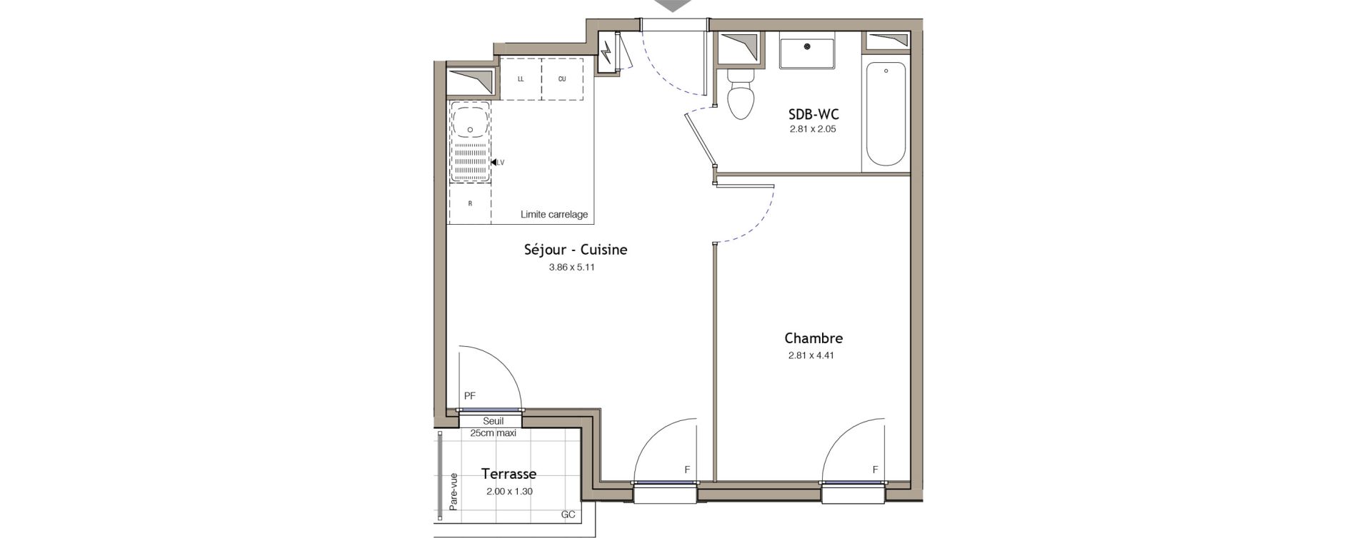 Appartement T2 de 38,79 m2 &agrave; Bezons Bezons centre