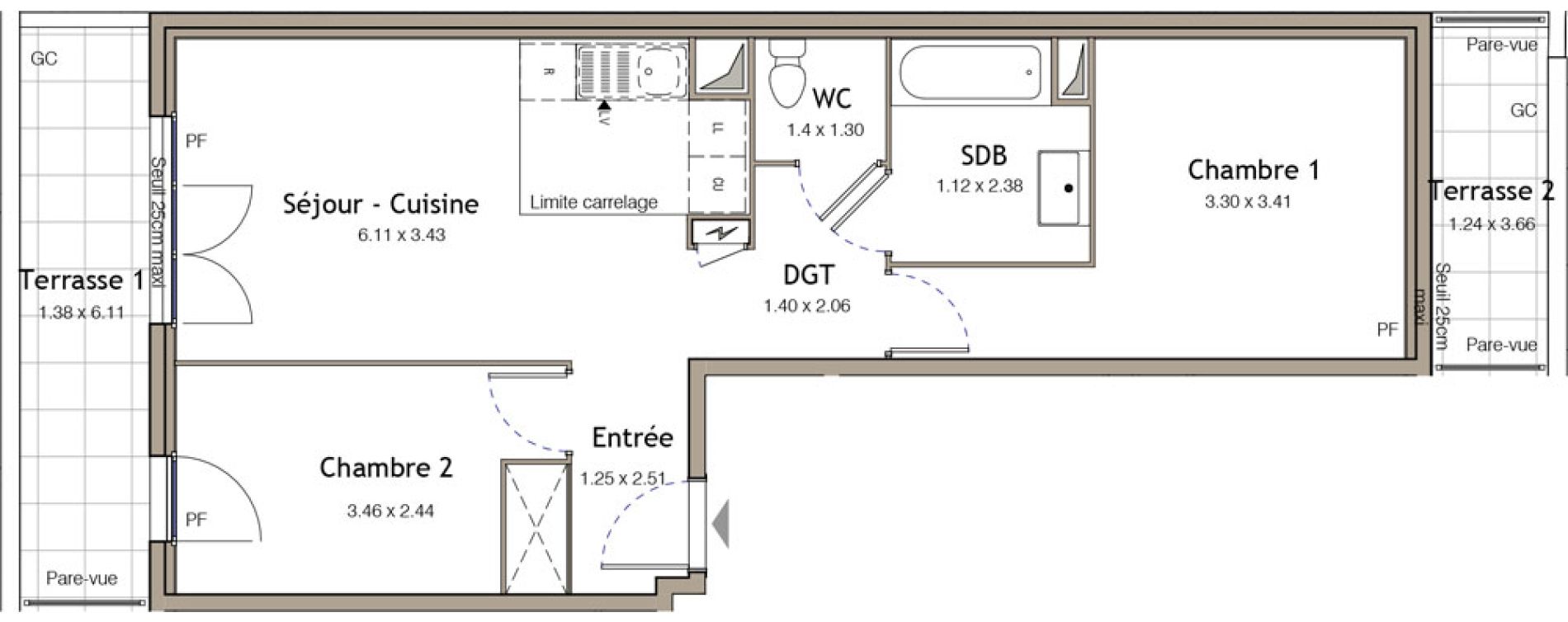 Appartement T3 de 56,34 m2 &agrave; Bezons Bezons centre
